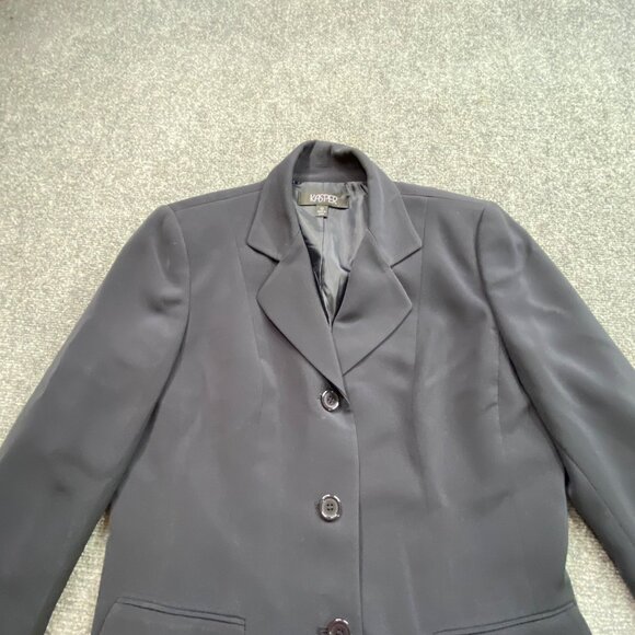 Kasper Blazer Women's 12 Navy Blazer Three-Button Jacket Office Wear Career - Picture 3 of 10